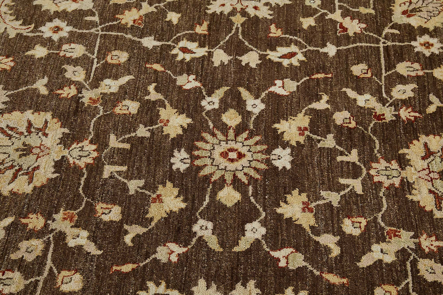 8x8 Beige Handmade Floral Oushak Rug - 51458