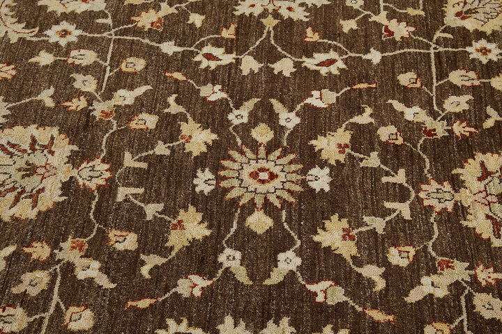 8x8 Beige Handmade Floral Oushak Rug - 51458