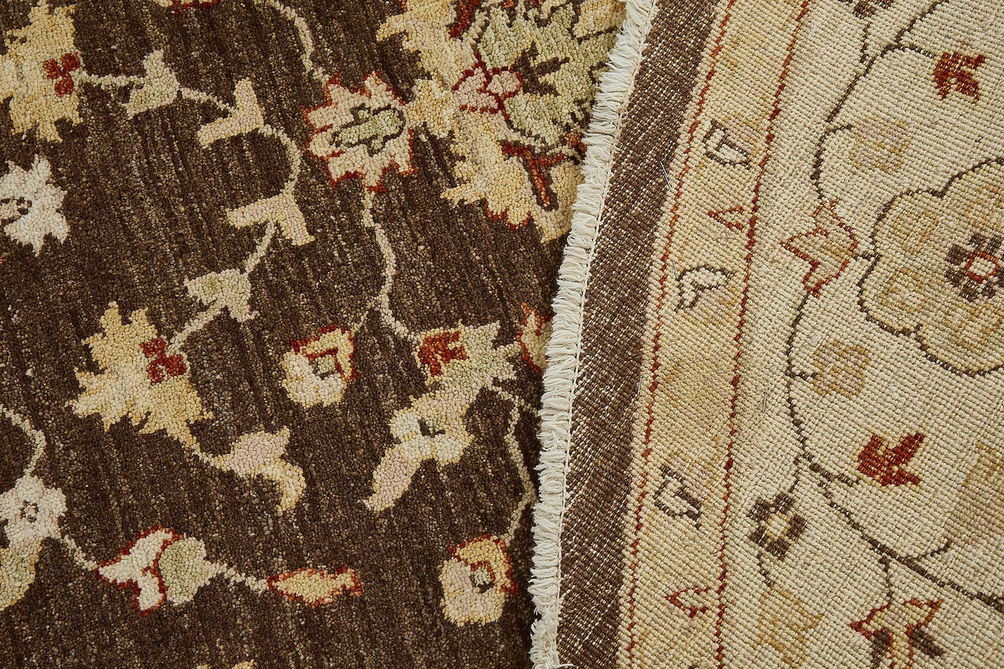 8x8 Beige Handmade Floral Oushak Rug - 51458
