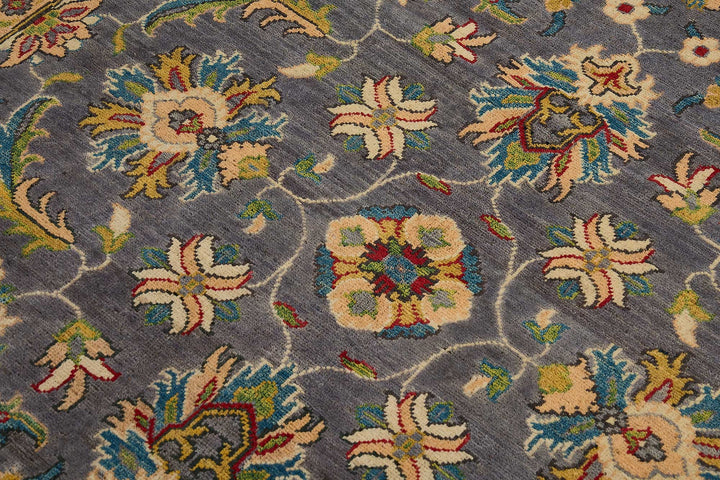 6x6 Beige Turkish Floral Oushak Rug - 51459