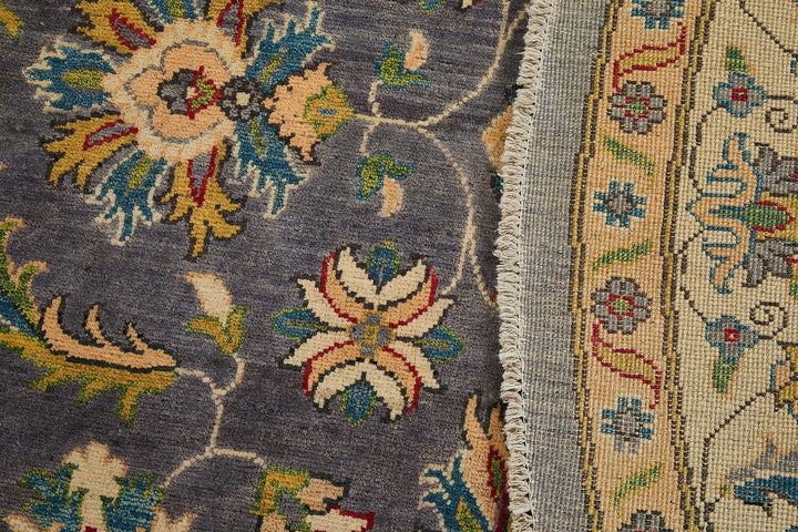 6x6 Beige Turkish Floral Oushak Rug - 51459
