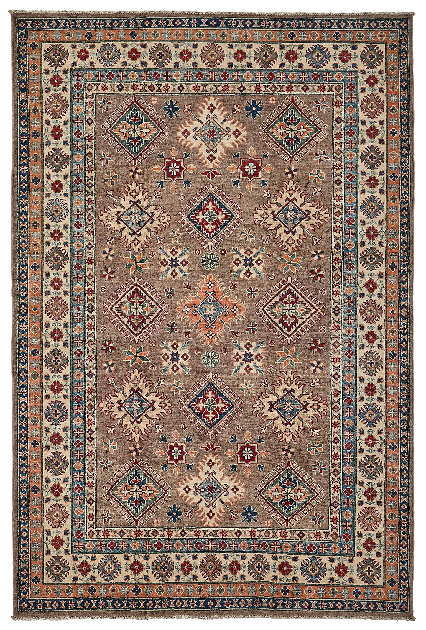 6x9 Brown Tribal Geometric Oushak Rug - 51460
