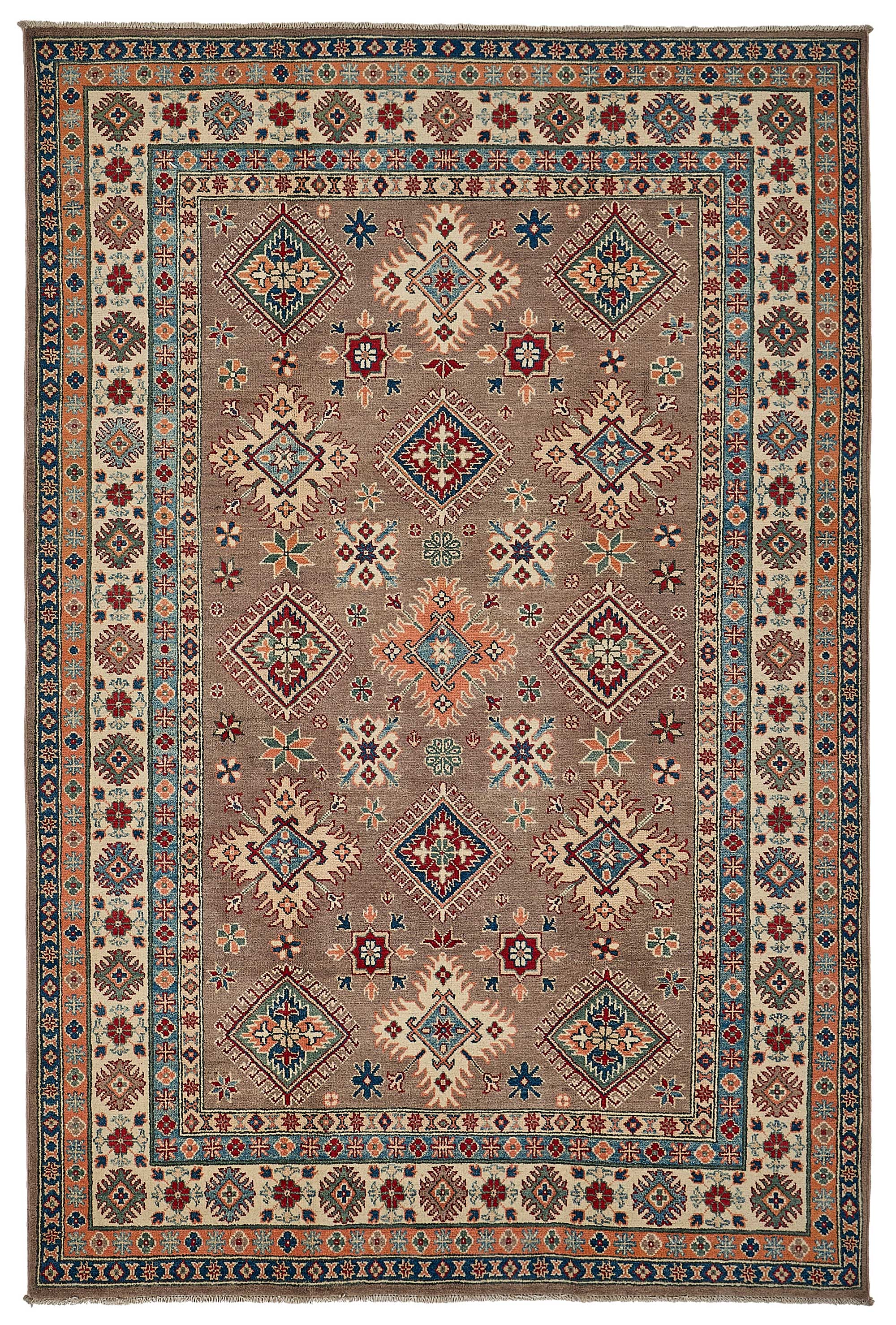 6x9 Brown Tribal Geometric Oushak Rug - 51460