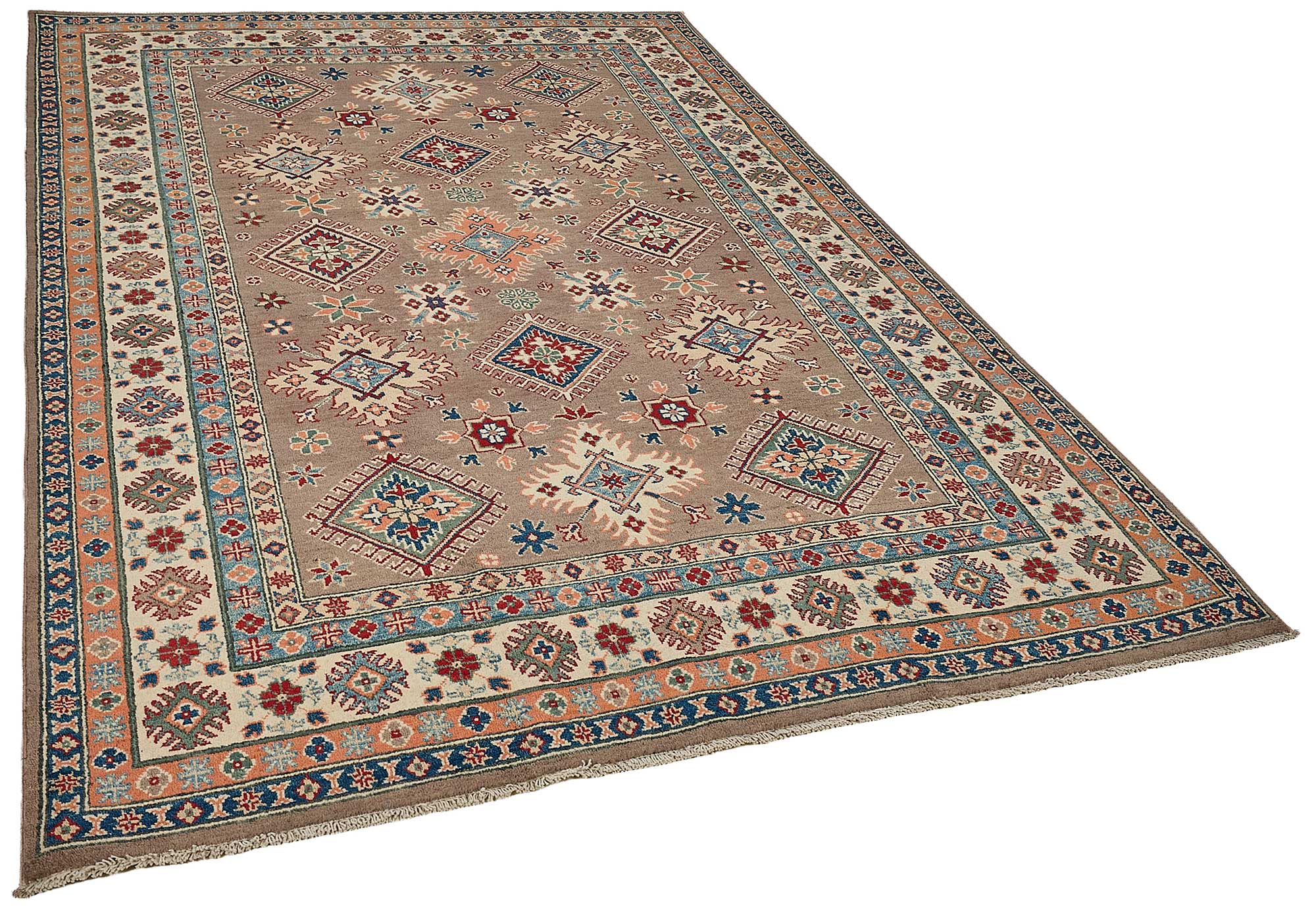 6x9 Brown Tribal Geometric Oushak Rug - 51460