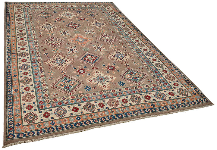 6x9 Brown Tribal Geometric Oushak Rug - 51460