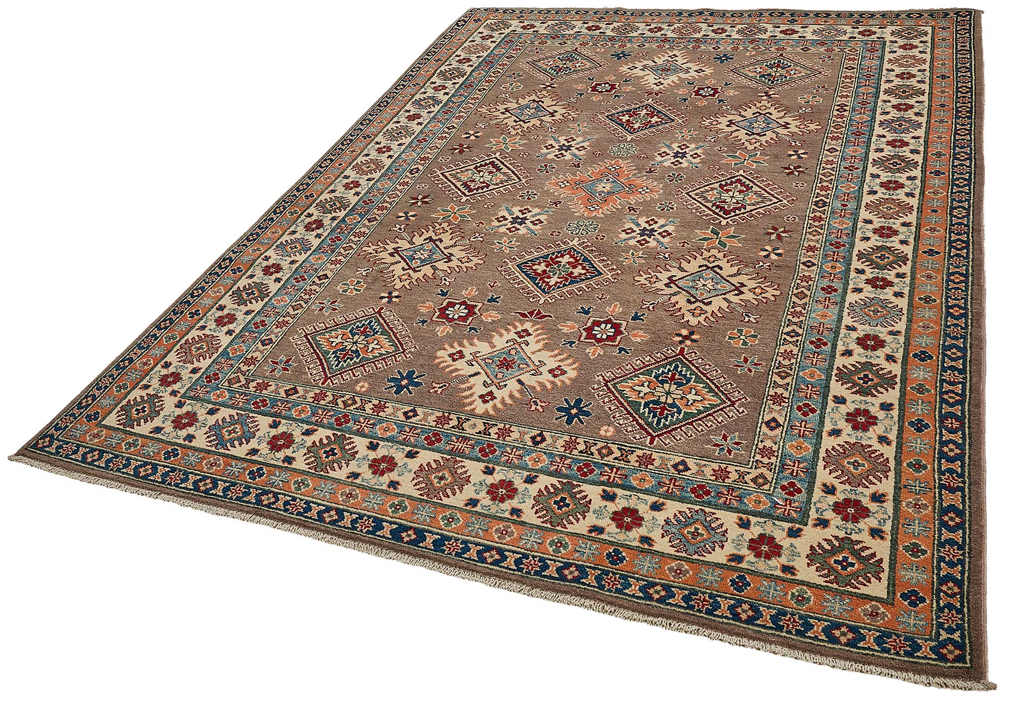 6x9 Brown Tribal Geometric Oushak Rug - 51460