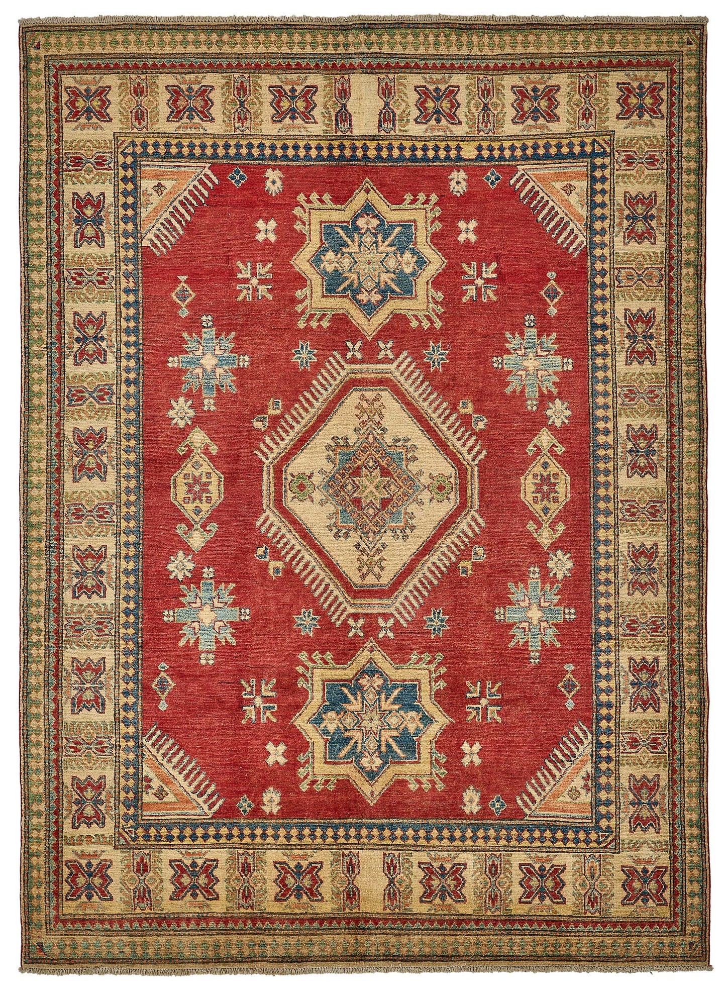 7x9 Beige Traditional Floral Medallion Oushak Rug - 51462
