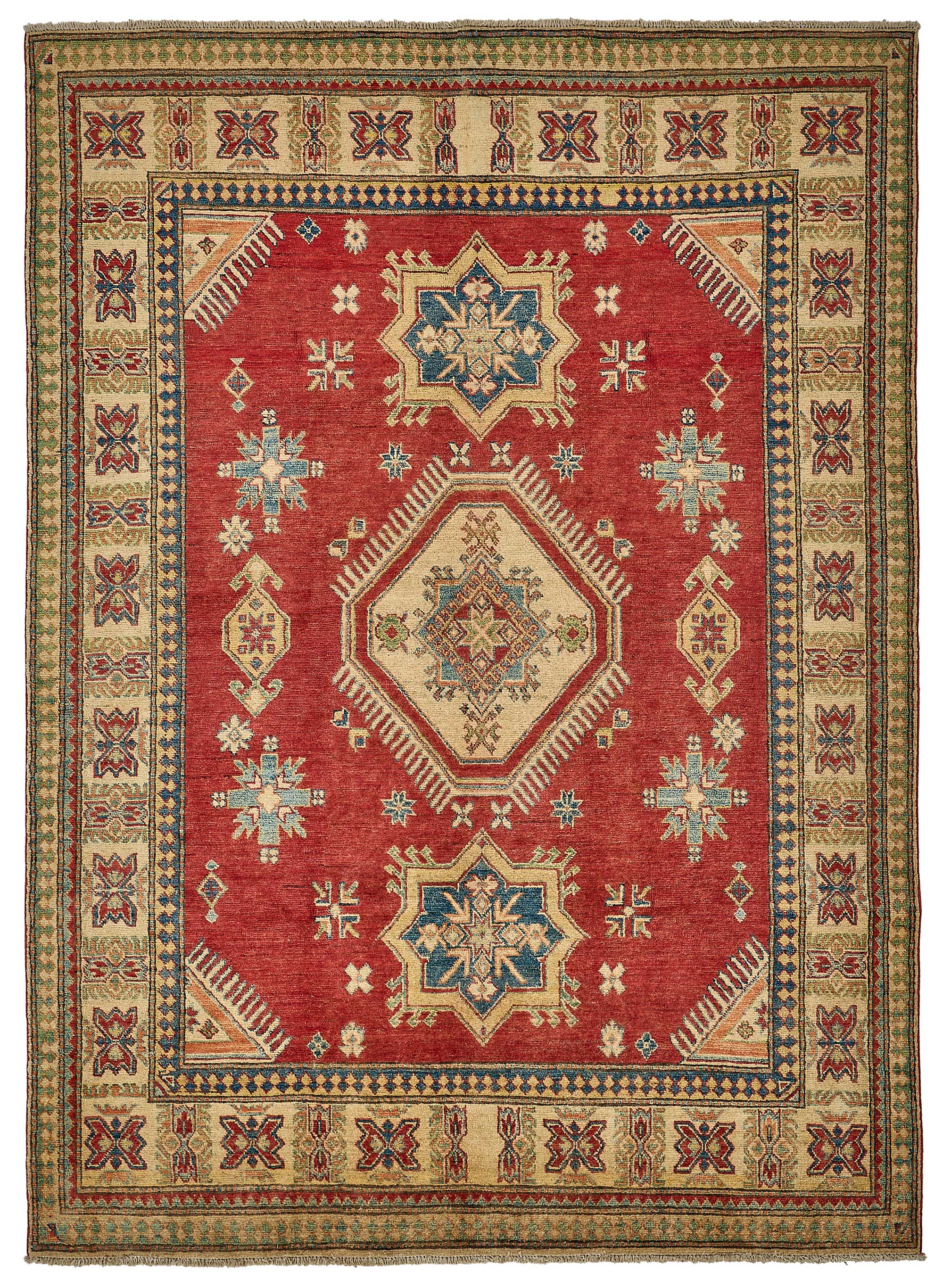 7x9 Beige Traditional Floral Medallion Oushak Rug - 51462