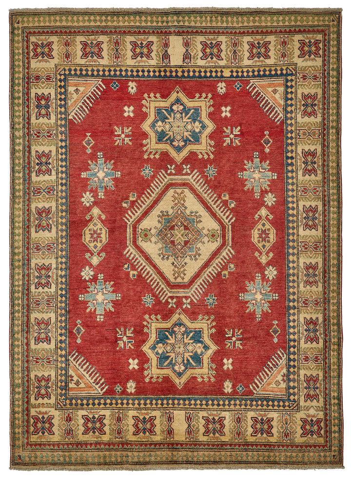 7x9 Beige Traditional Floral Medallion Oushak Rug - 51462