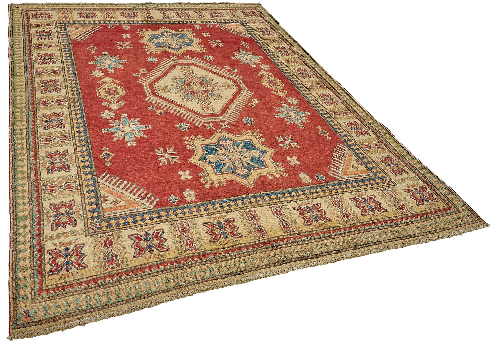 7x9 Beige Traditional Floral Medallion Oushak Rug - 51462