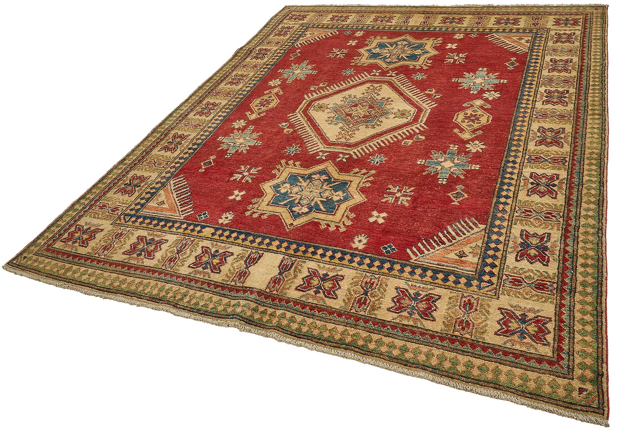 7x9 Beige Traditional Floral Medallion Oushak Rug - 51462