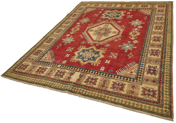 7x9 Beige Traditional Floral Medallion Oushak Rug - 51462