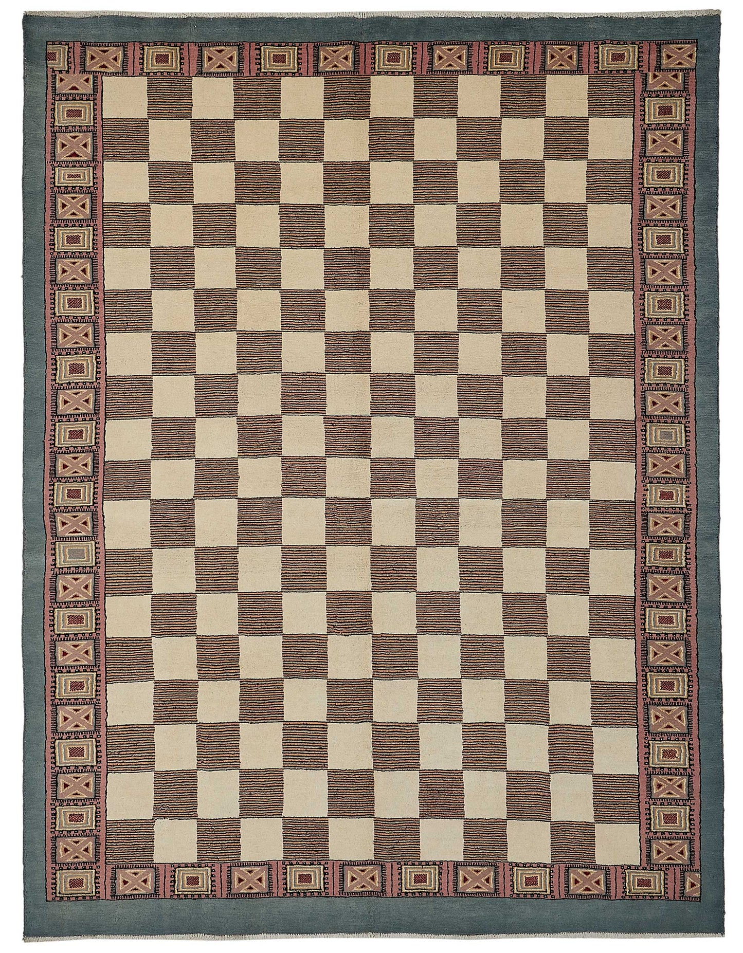 8x10 Beige Contemporary Geometric Oushak Rug - 51463