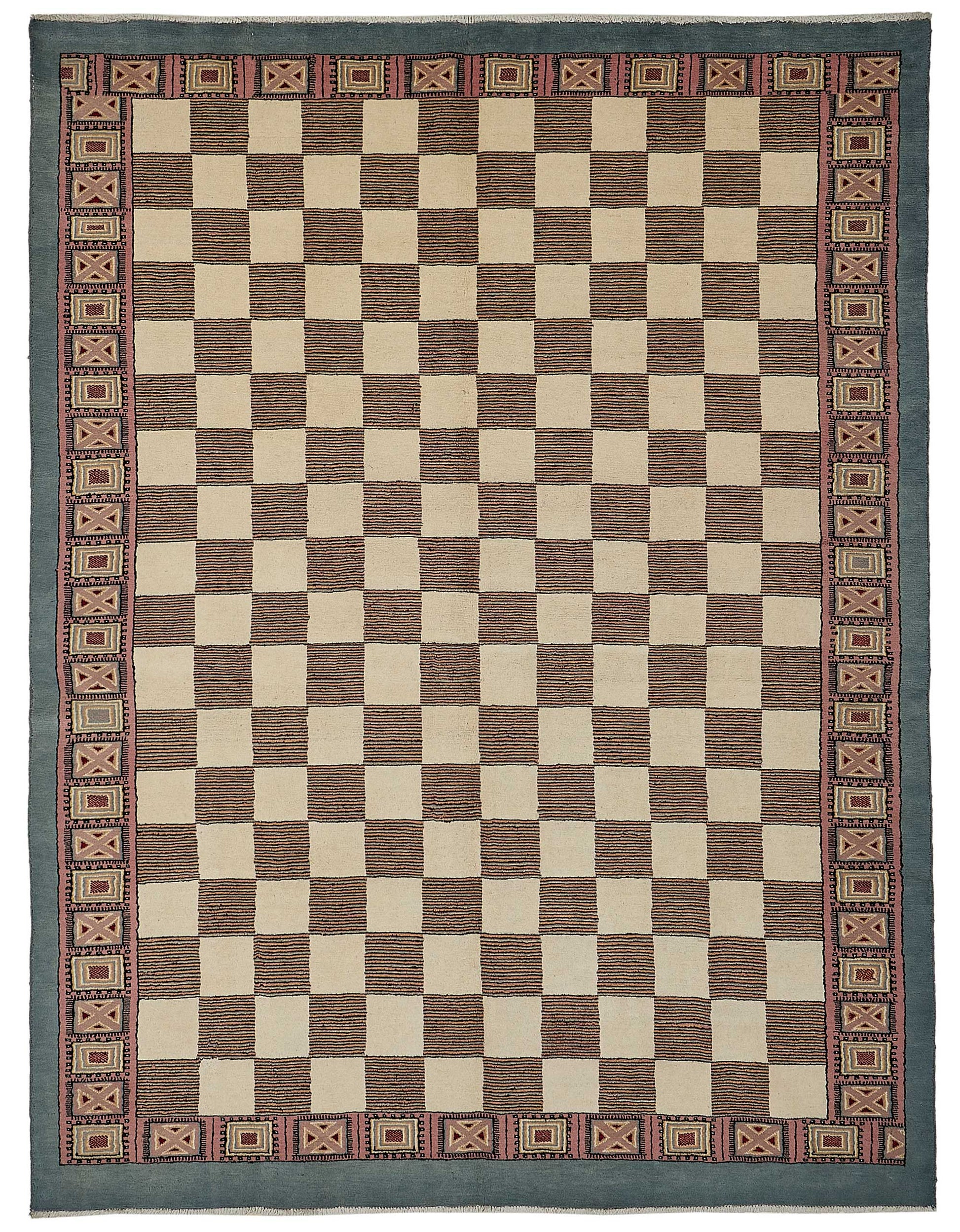 8x10 Beige Contemporary Geometric Oushak Rug - 51463
