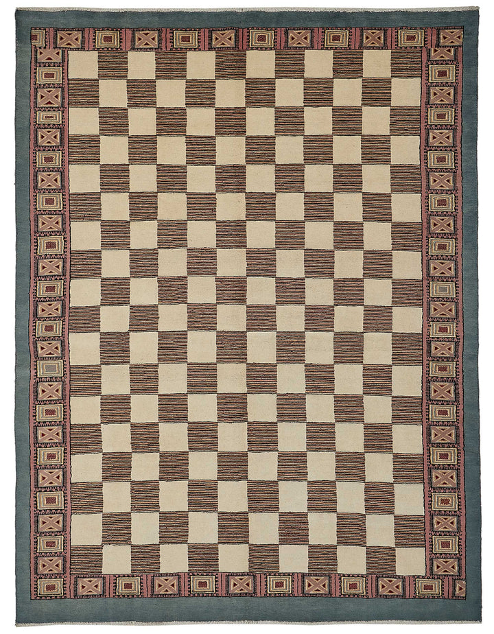 8x10 Beige Contemporary Geometric Oushak Rug - 51463