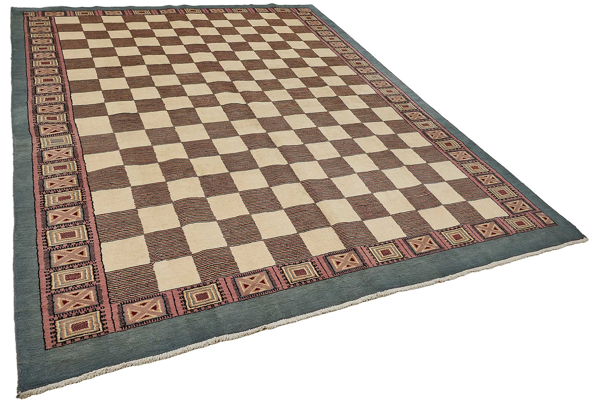 8x10 Beige Contemporary Geometric Oushak Rug - 51463