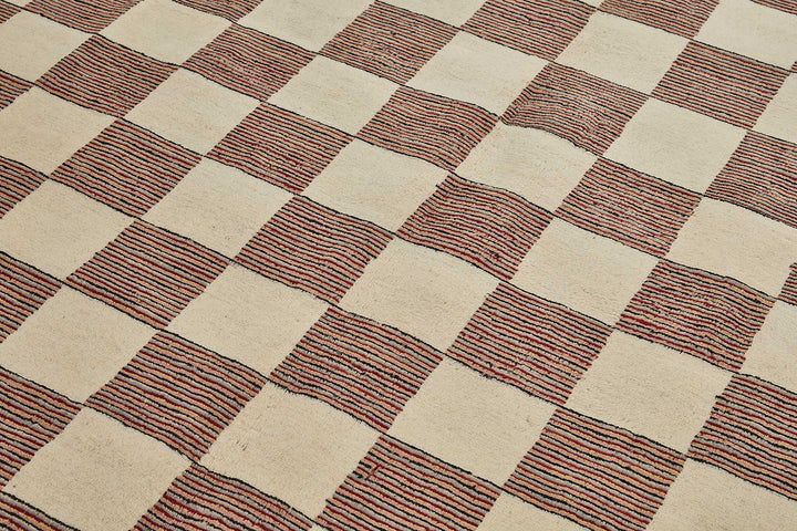 8x10 Beige Contemporary Geometric Oushak Rug - 51463