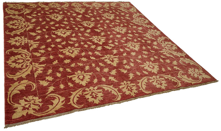 8x8 Red Floral Oushak Rug - 51464