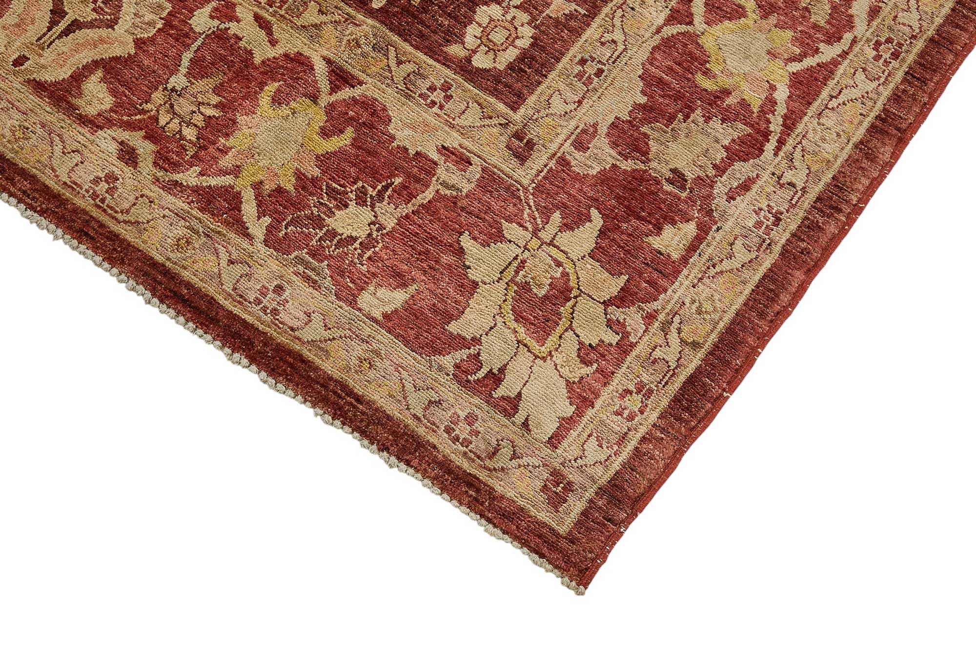 7x10 Red Traditional Floral Oushak Rug - 51465