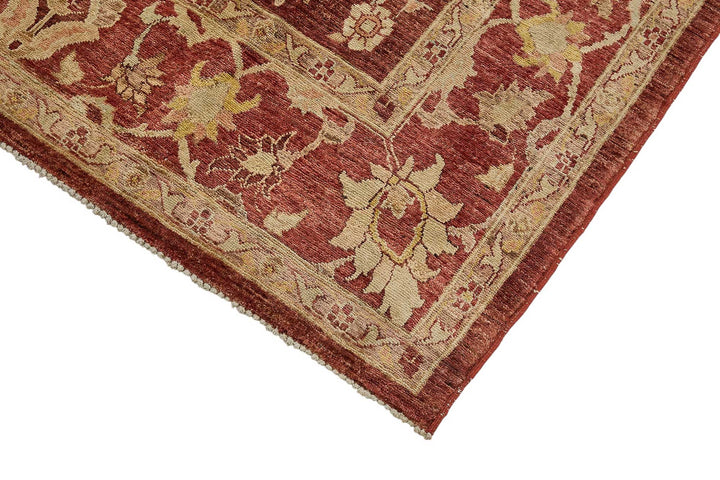7x10 Red Traditional Floral Oushak Rug - 51465