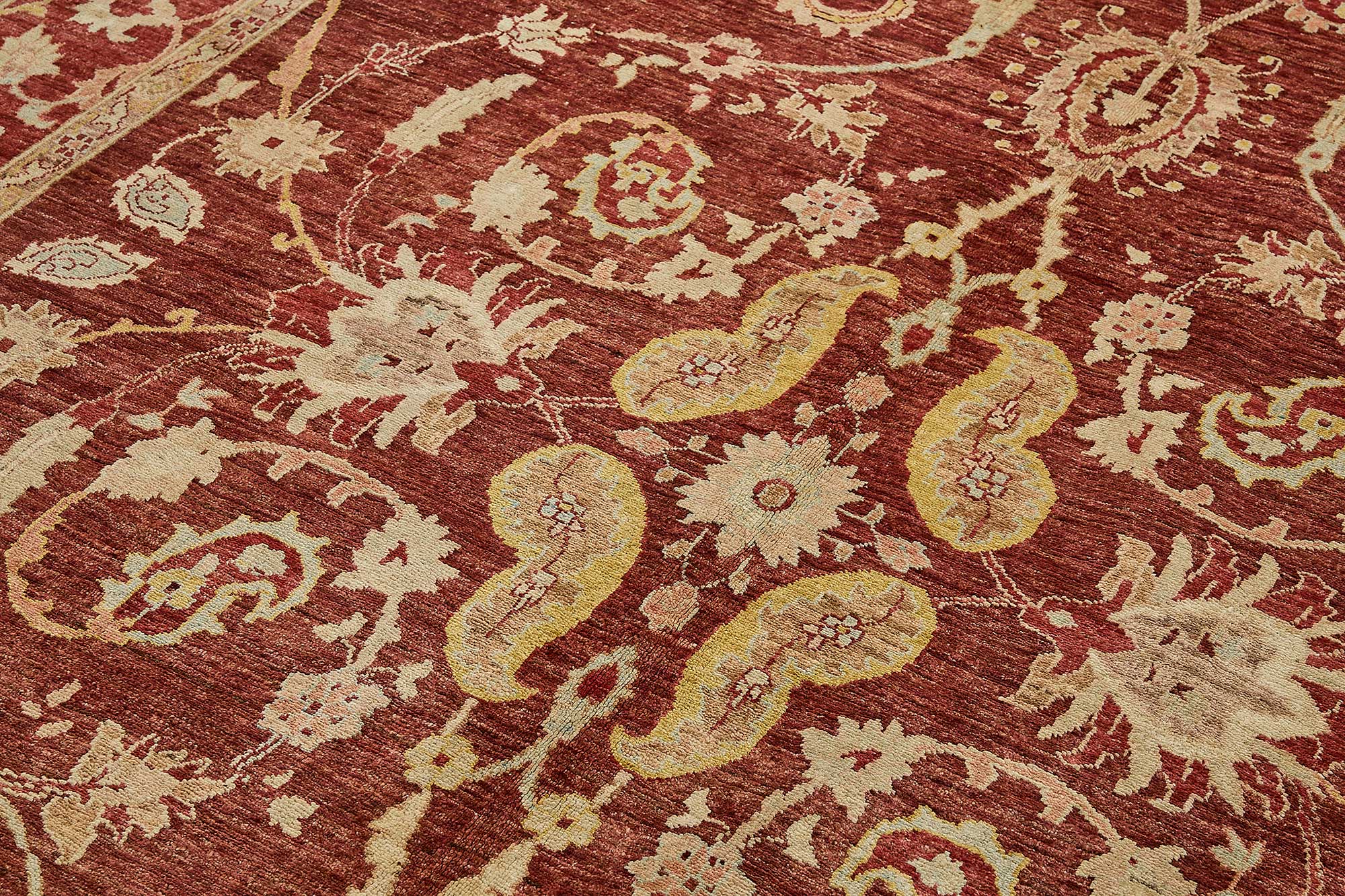 7x10 Red Traditional Floral Oushak Rug - 51465