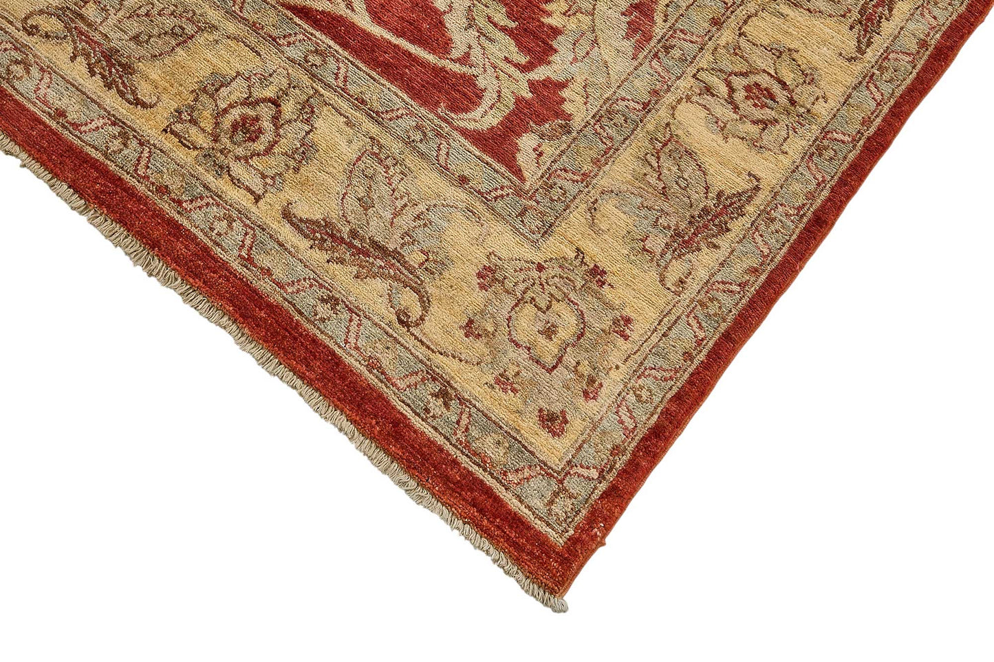 7x10 Red Turkish Floral Oushak Rug - 51467