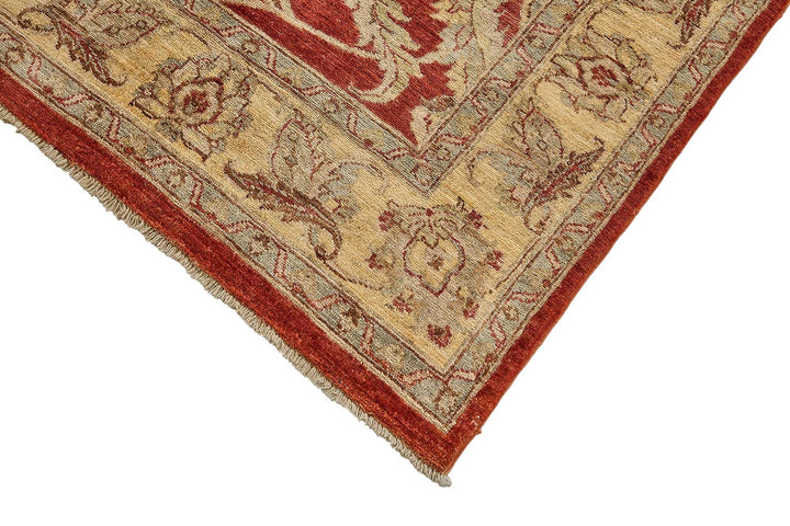 7x10 Red Turkish Floral Oushak Rug - 51467