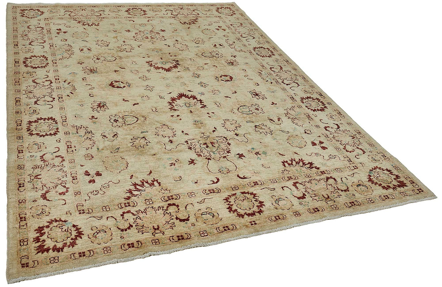 6x8 Beige Floral Oushak Rug - 51468