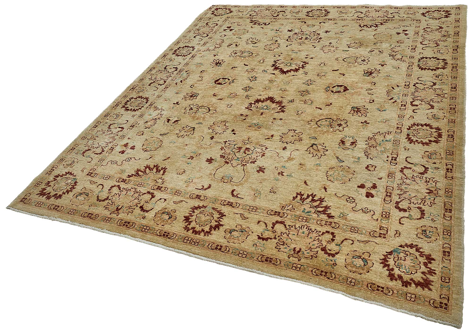 6x8 Beige Floral Oushak Rug - 51468
