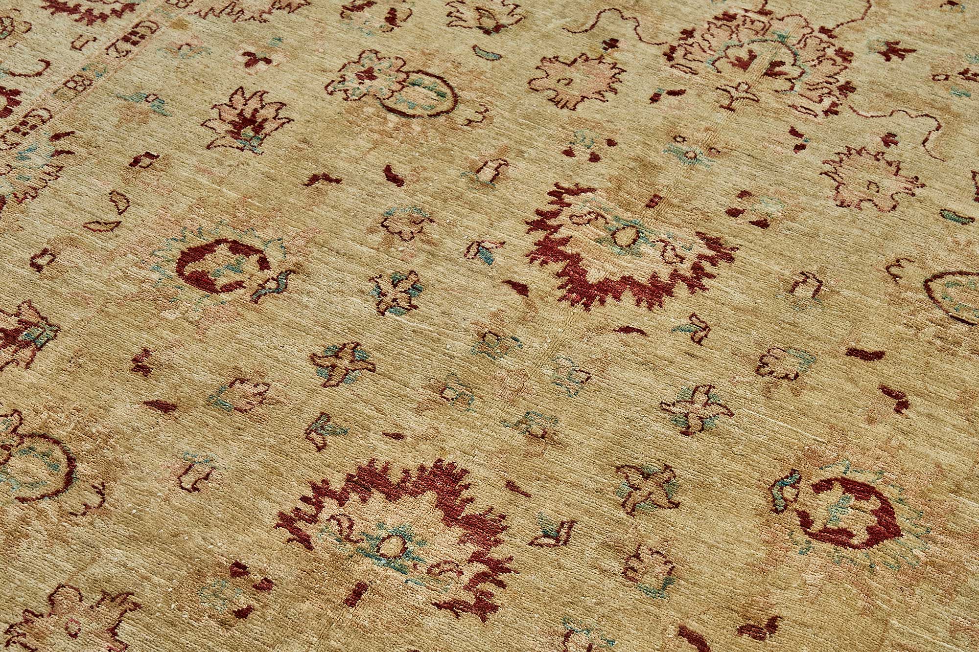 6x8 Beige Floral Oushak Rug - 51468
