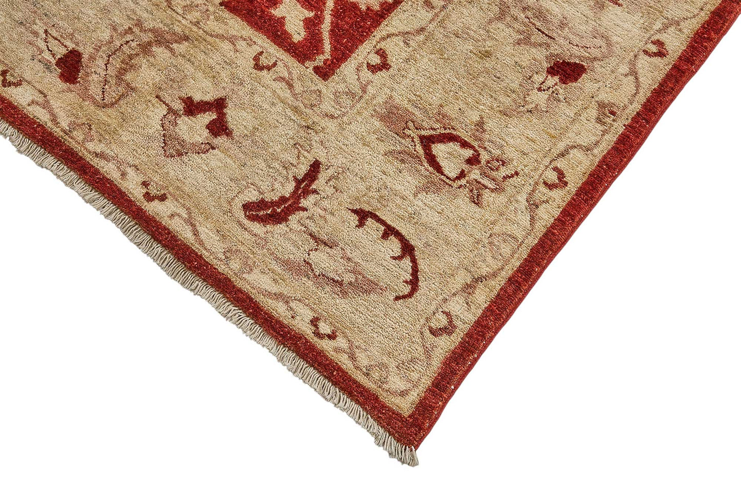 7x10 Red Traditional Floral Oushak Rug - 51469
