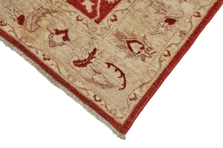 7x10 Red Traditional Floral Oushak Rug - 51469