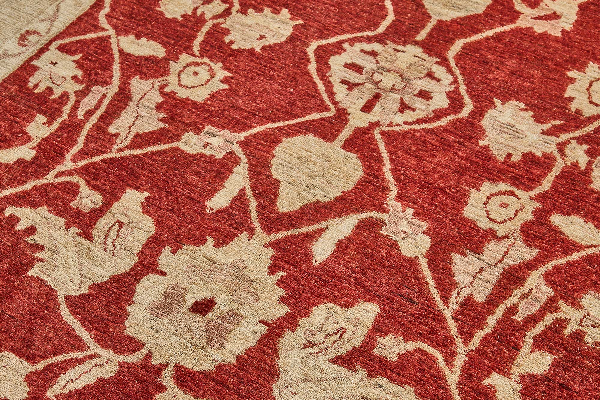 7x10 Red Traditional Floral Oushak Rug - 51469