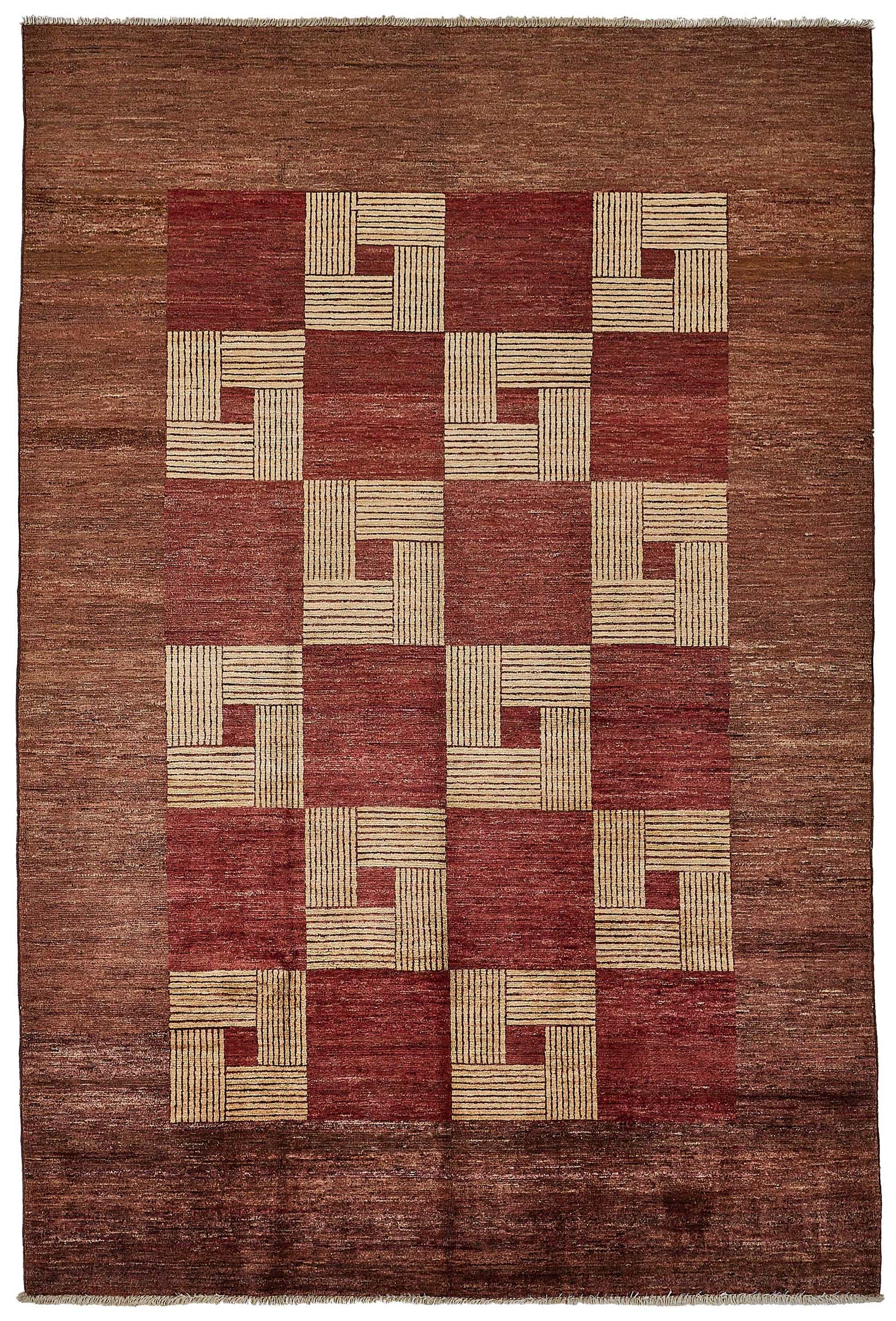 6x9 Red Traditional Geometric Oushak Rug - 51470