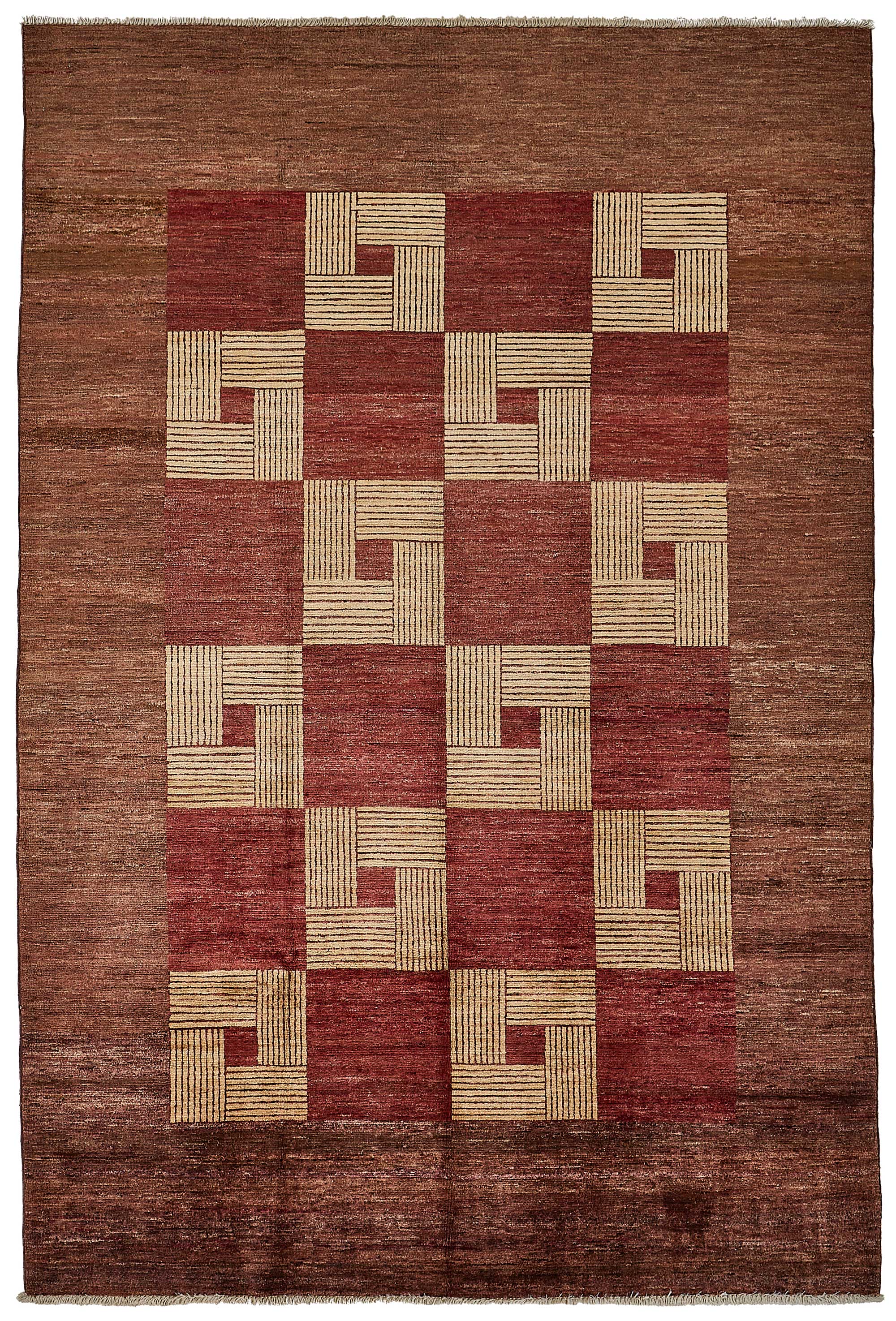 6x9 Red Traditional Geometric Oushak Rug - 51470