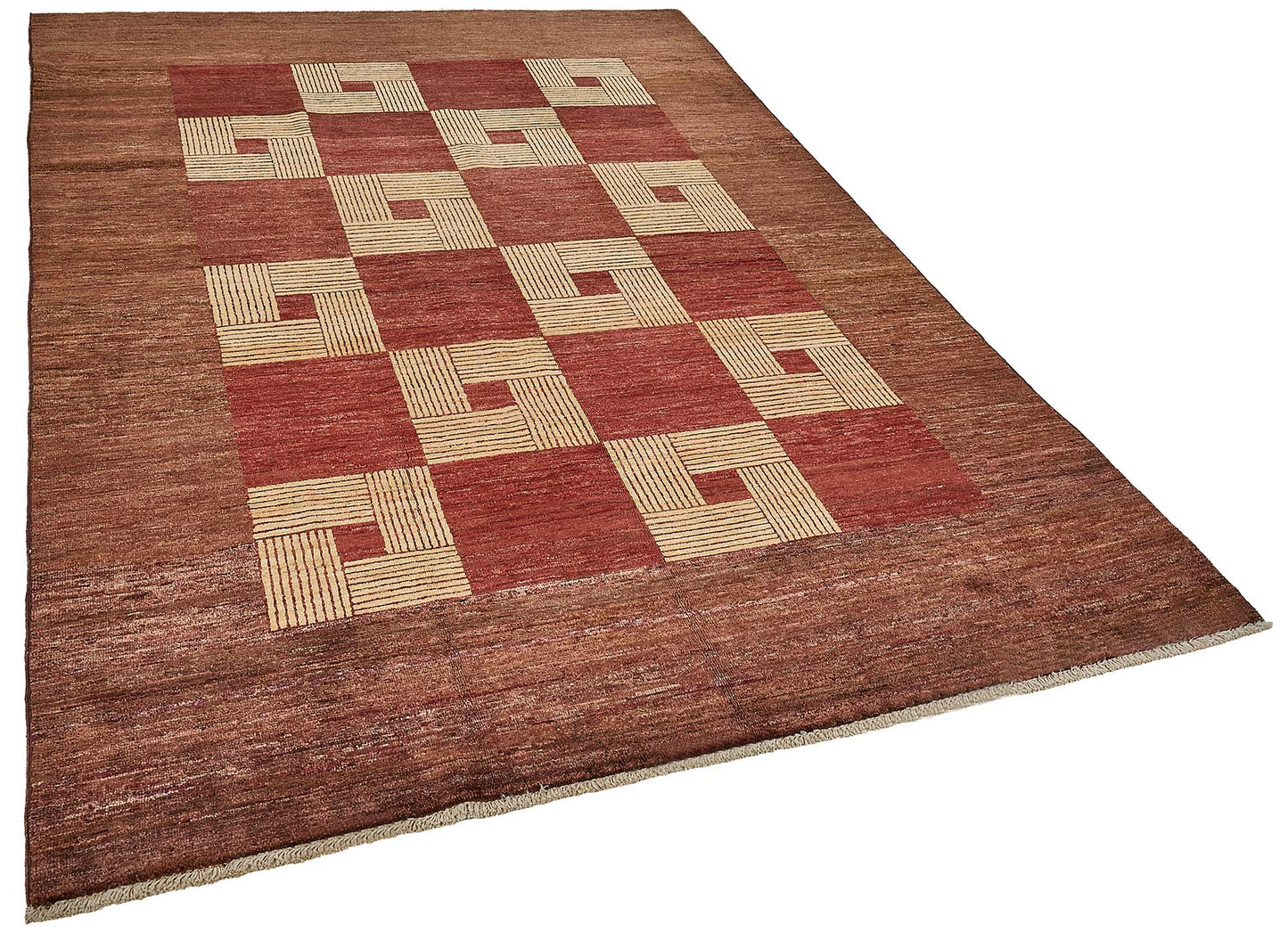 6x9 Red Traditional Geometric Oushak Rug - 51470