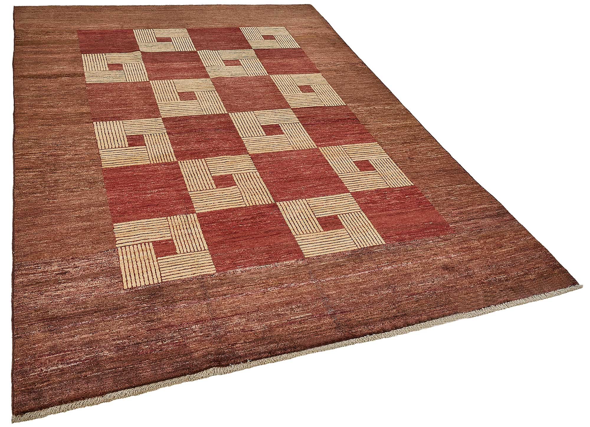 6x9 Red Traditional Geometric Oushak Rug - 51470