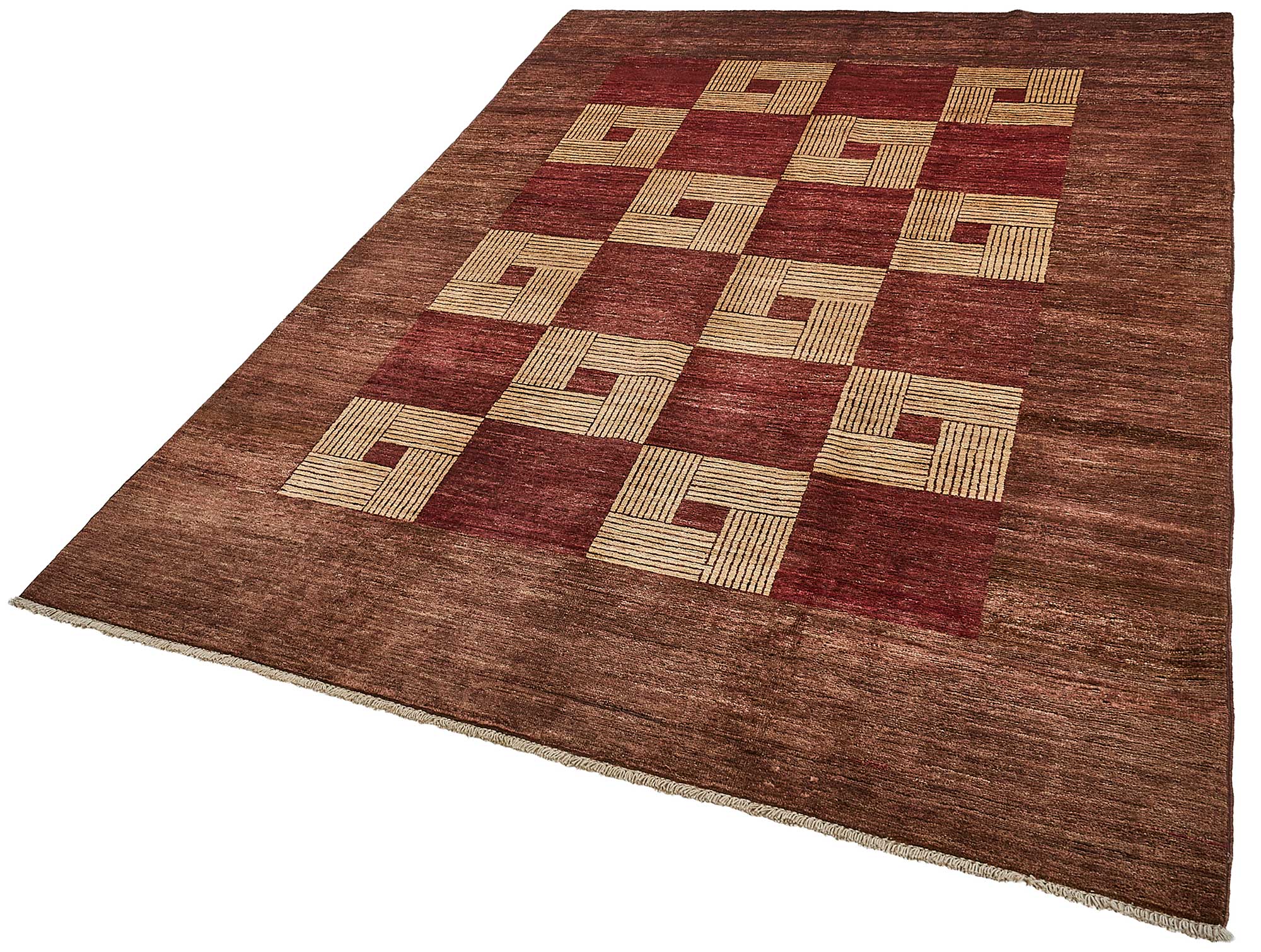 6x9 Red Traditional Geometric Oushak Rug - 51470