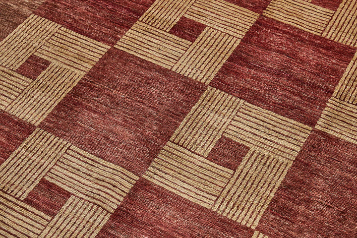 6x9 Red Traditional Geometric Oushak Rug - 51470