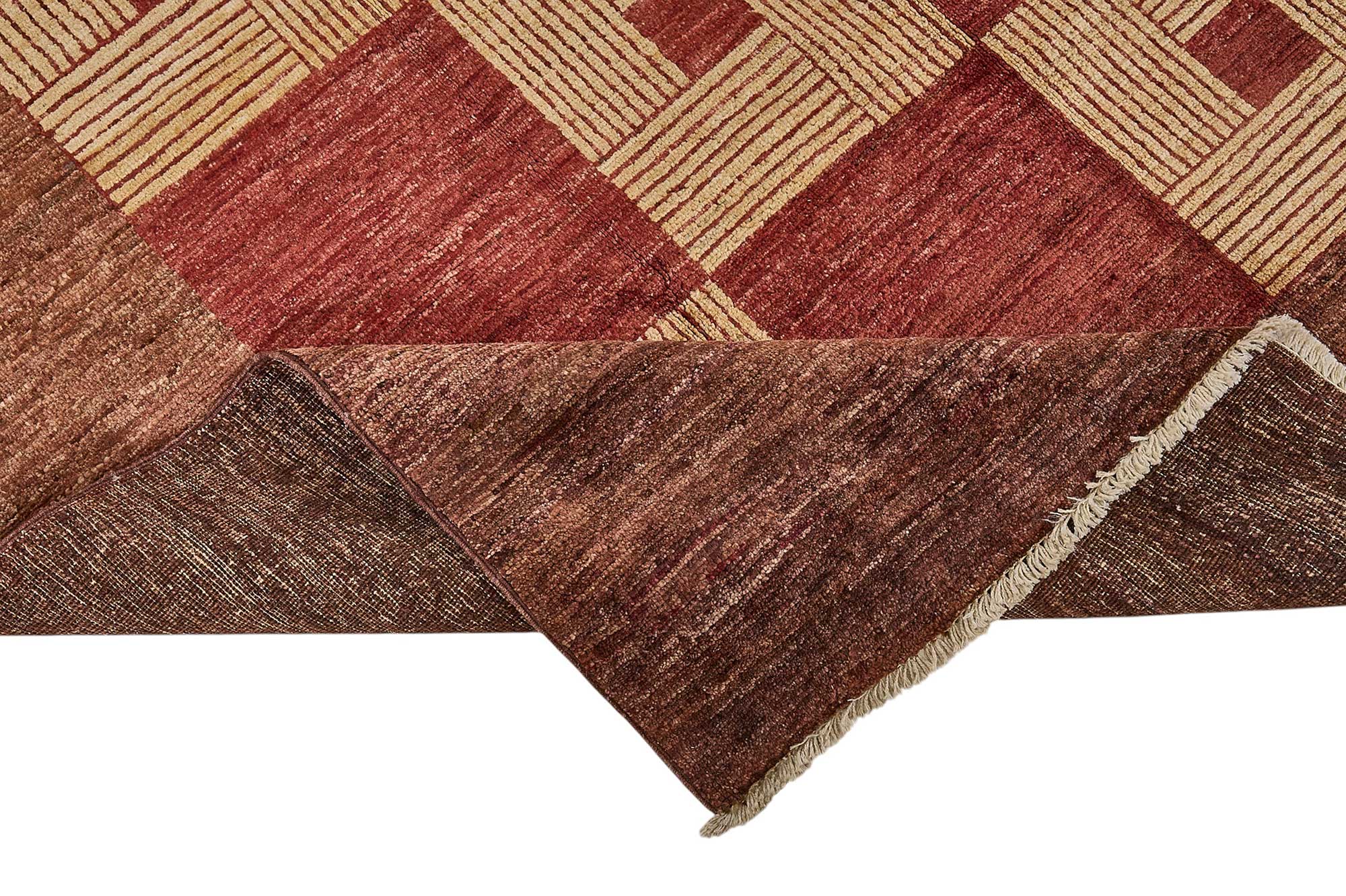 6x9 Red Traditional Geometric Oushak Rug - 51470