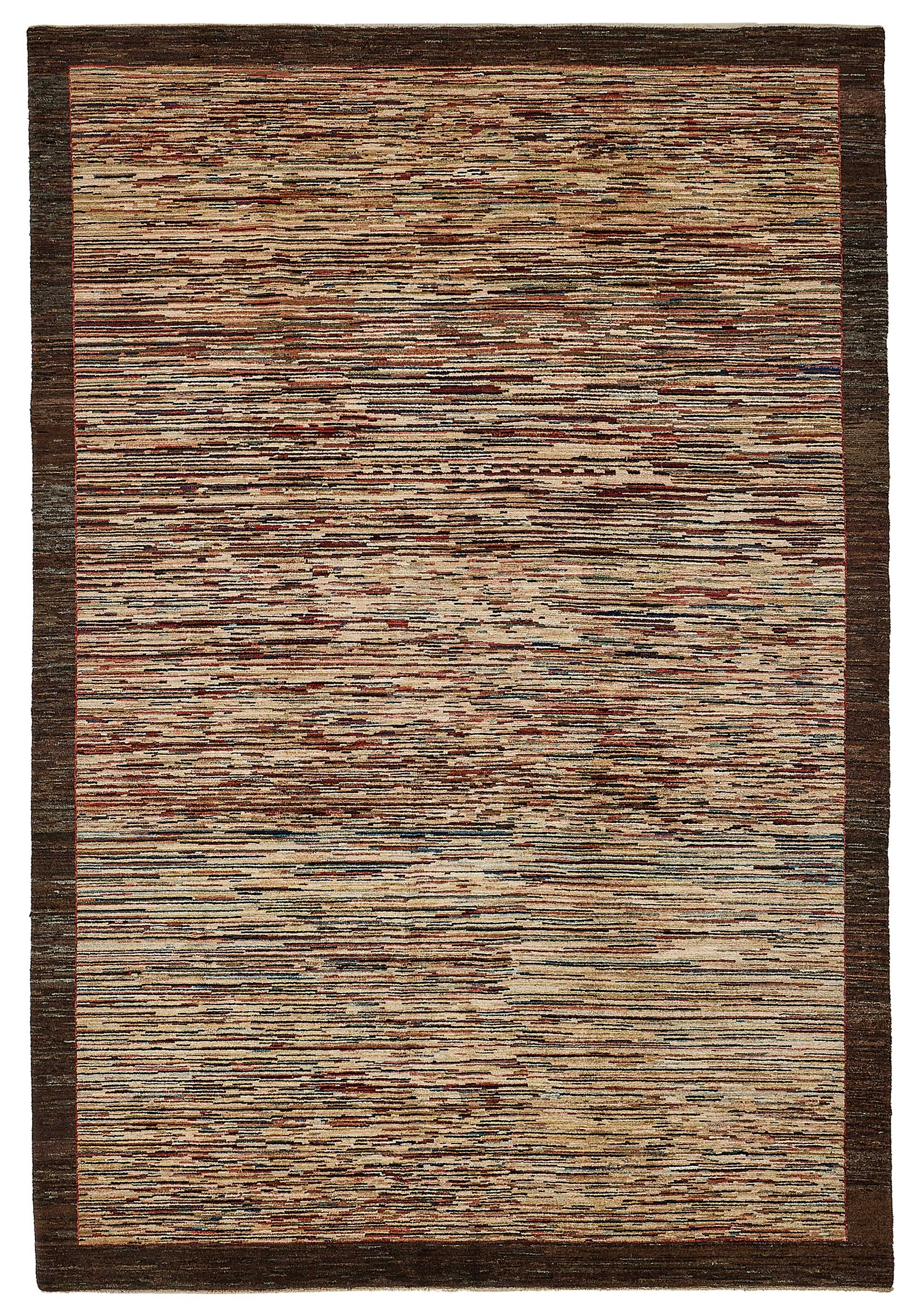 6x9 Brown Contemporary Solid Oushak Rug - 51473