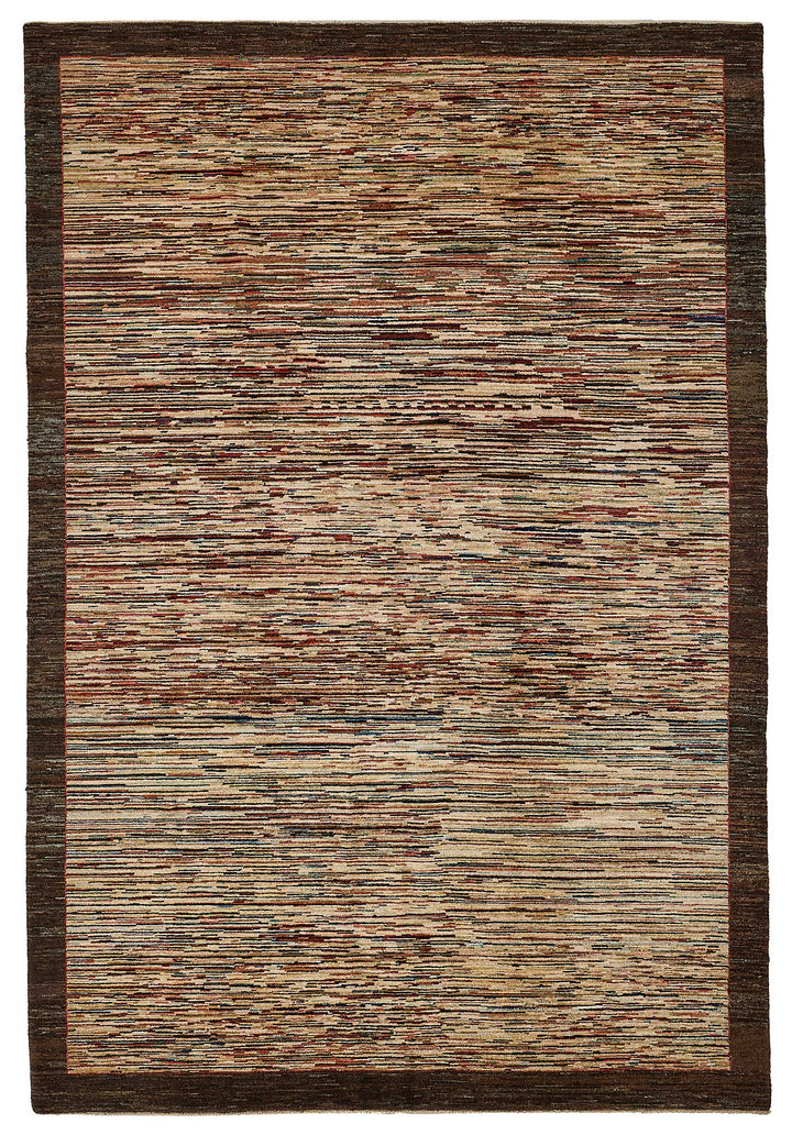 6x9 Brown Contemporary Solid Oushak Rug - 51473