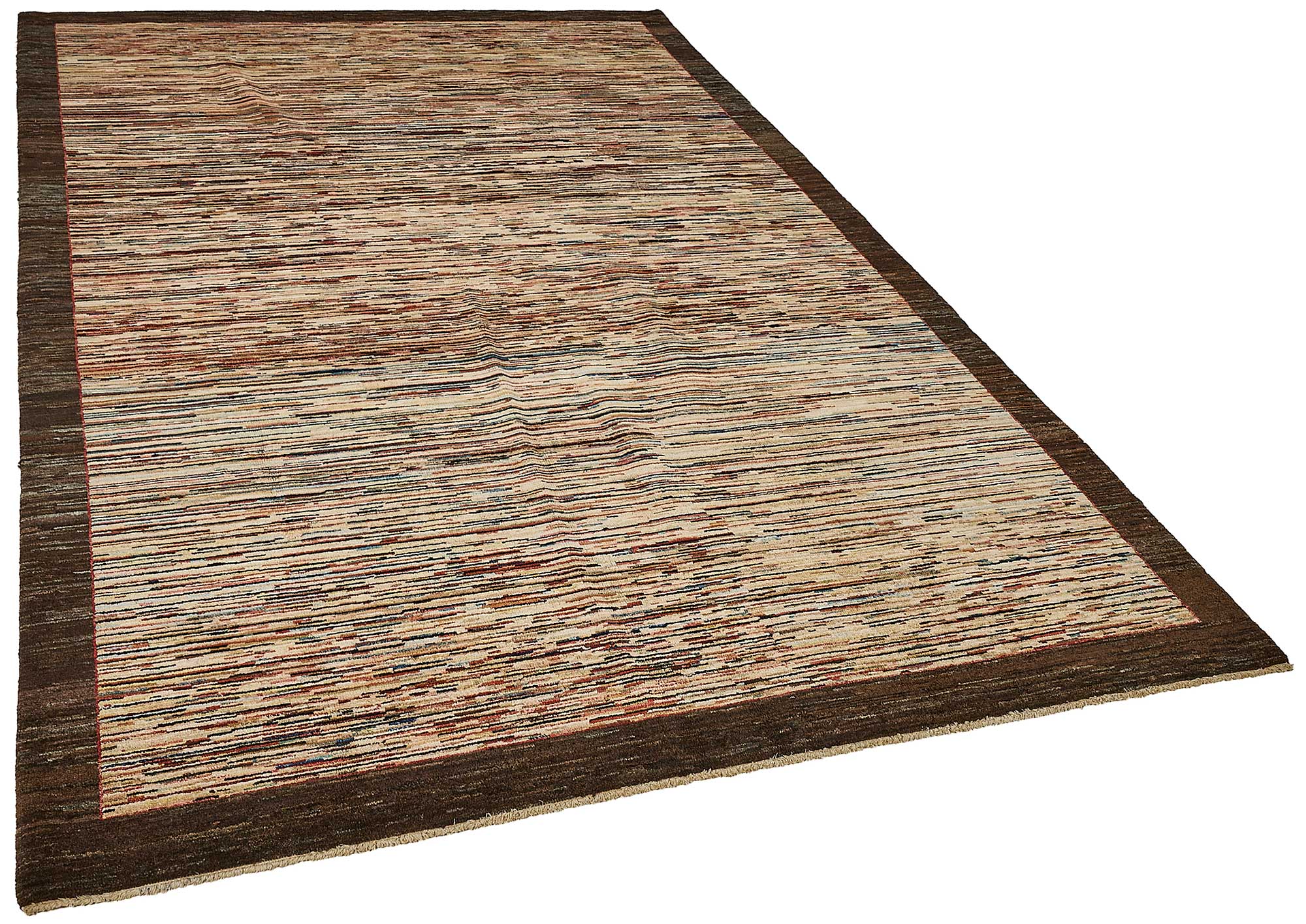 6x9 Brown Contemporary Solid Oushak Rug - 51473