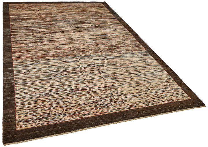 6x9 Brown Contemporary Solid Oushak Rug - 51473