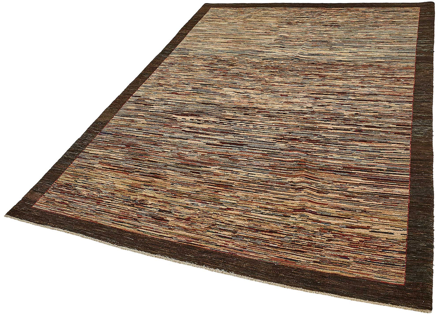 6x9 Brown Contemporary Solid Oushak Rug - 51473