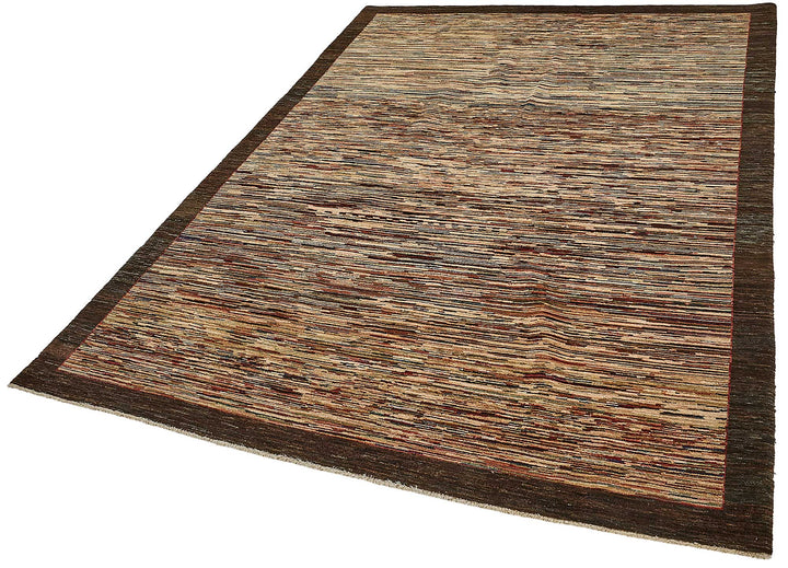 6x9 Brown Contemporary Solid Oushak Rug - 51473
