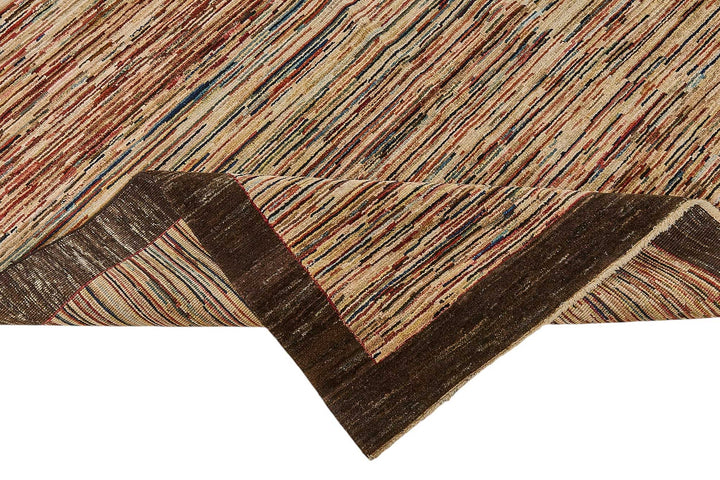 6x9 Brown Contemporary Solid Oushak Rug - 51473