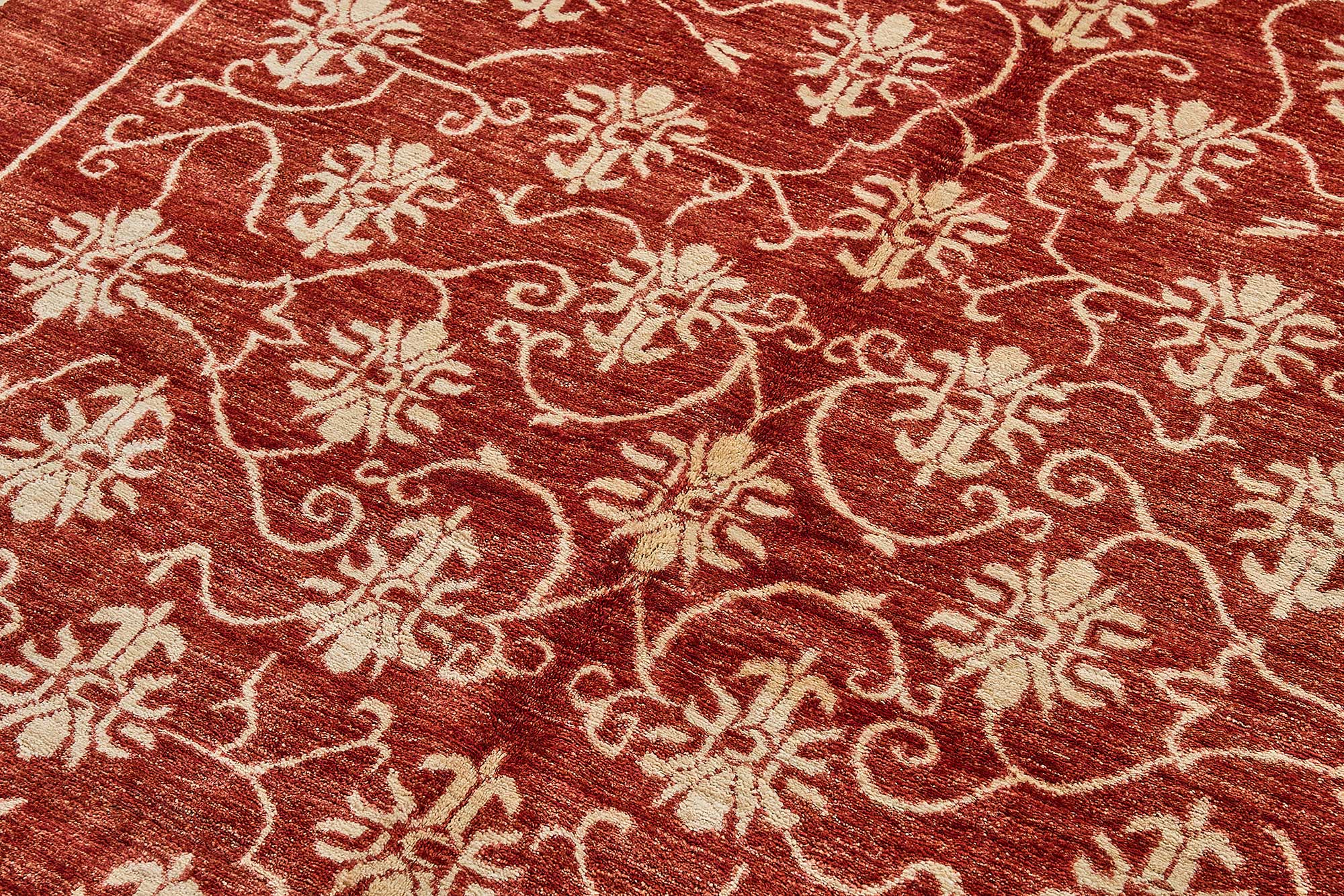 6x8 Red Turkish Floral Oushak Rug - 51475