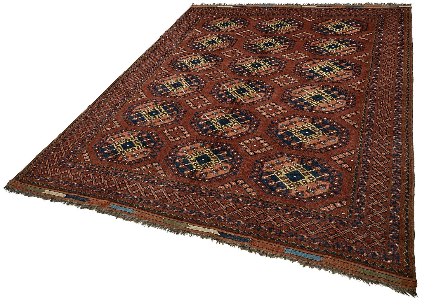 7x10 Red Tribal Geometric Oushak Rug - 51476