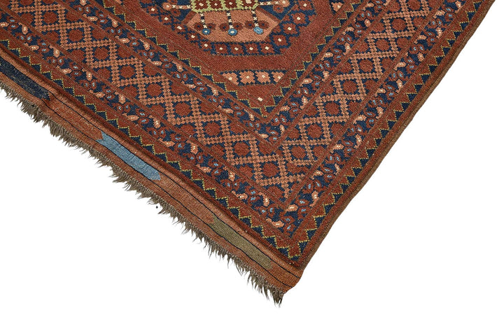 7x10 Red Tribal Geometric Oushak Rug - 51476